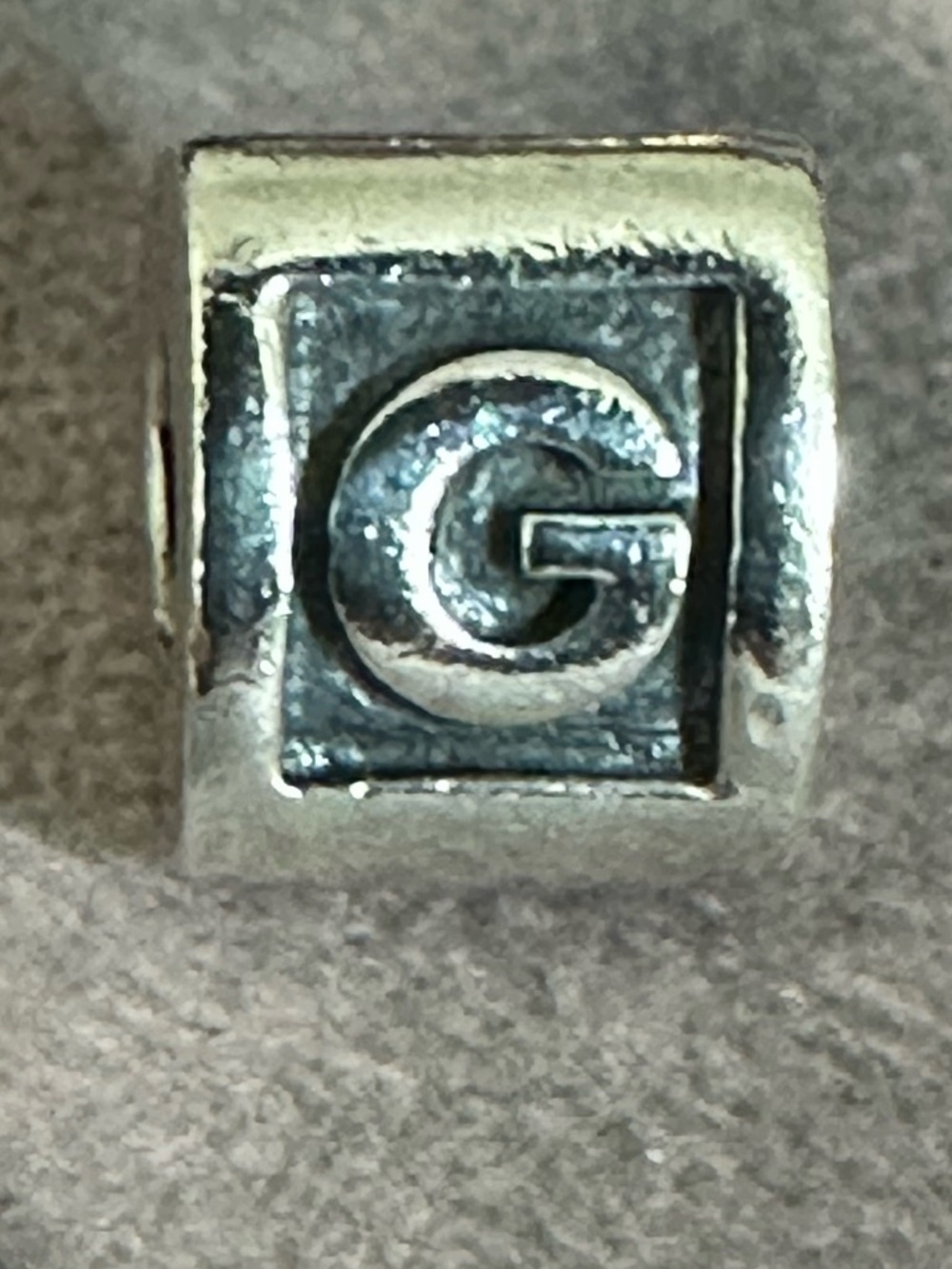 Pandora Retired Sterling Silver Letter 'G' Bead Charm